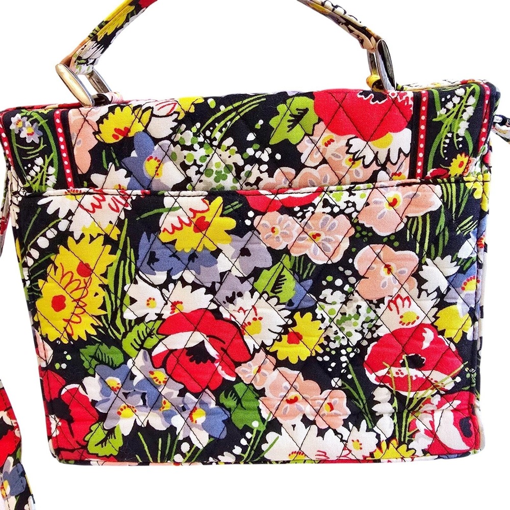 Vera Bradley Poppy Fields Mini Briefcase Crossbody Bag Retired Turn Lock Flap M - Picture 6 of 9